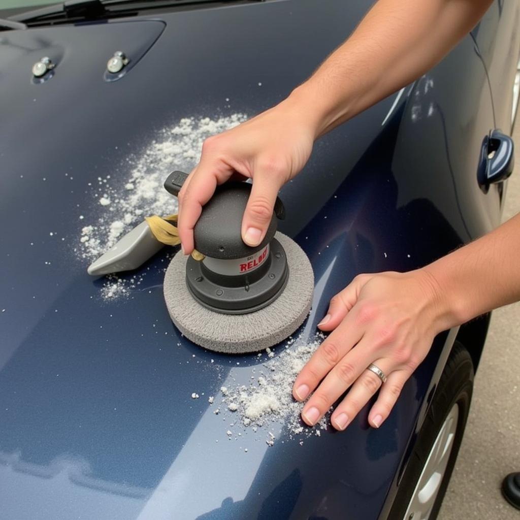 Cleaning car wax from buffer pad