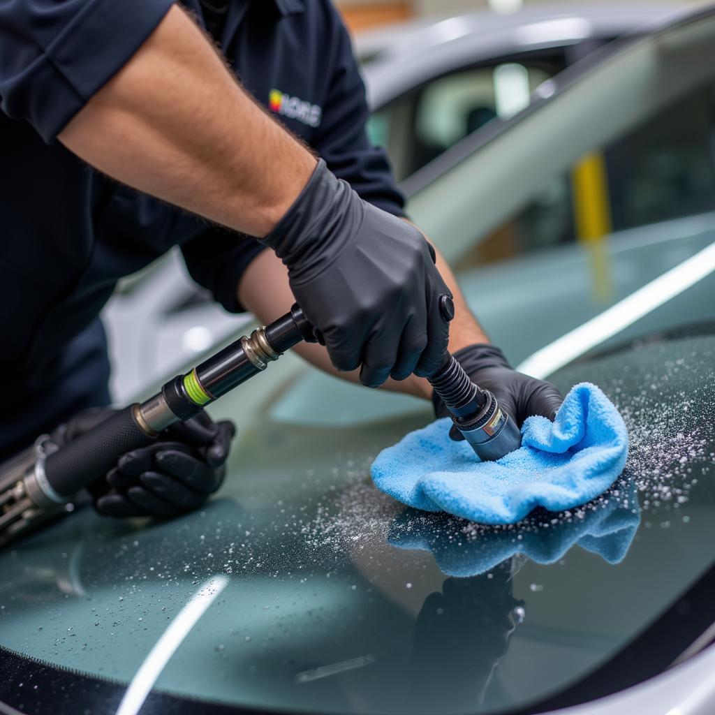 Cleaning Car Windshield Installation Tools