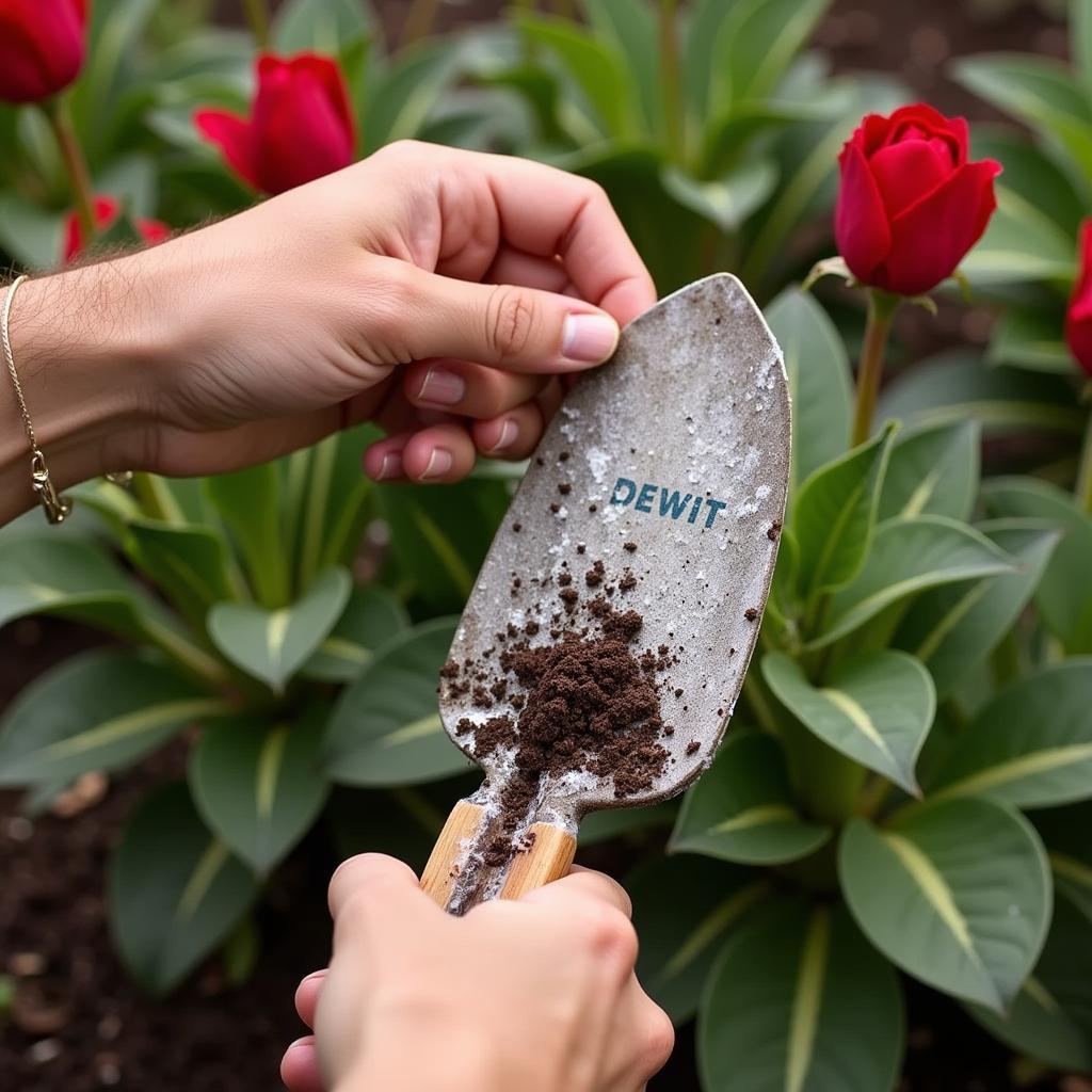 Cleaning Dewit Garden Trowel and Hand Rake