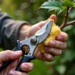 Cleaning Pruning Shears with Soap and Water