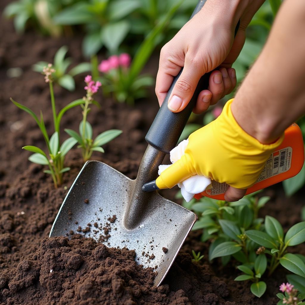 Cleaning and Disinfecting Tree Planting Tools