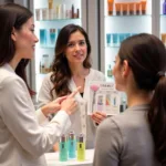 Clinique Consultant Providing Personalized Skincare Advice