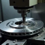 CNC Lathe Machining a Brake Rotor