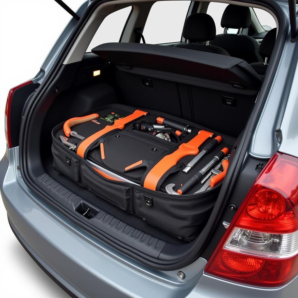 Compact Car Tool Kit in Trunk