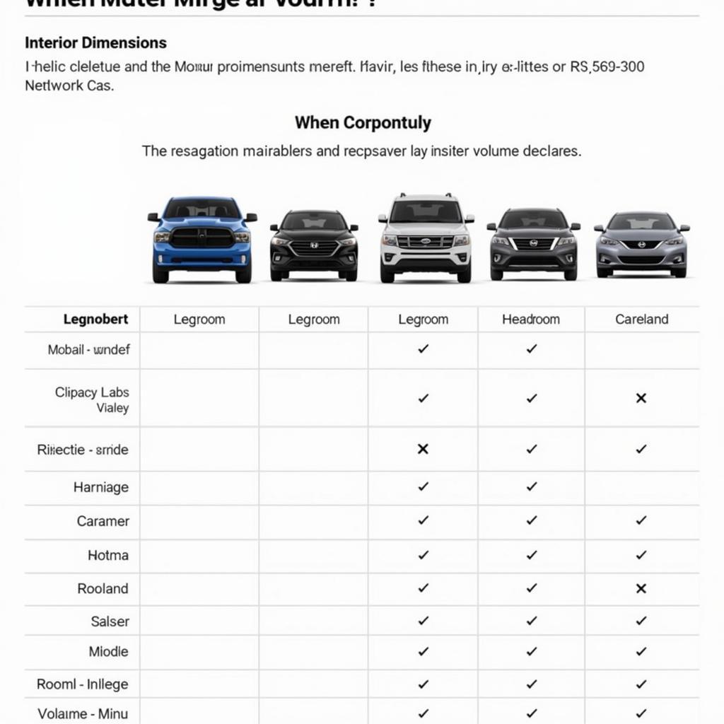 Comparing Car Interior Dimensions Online