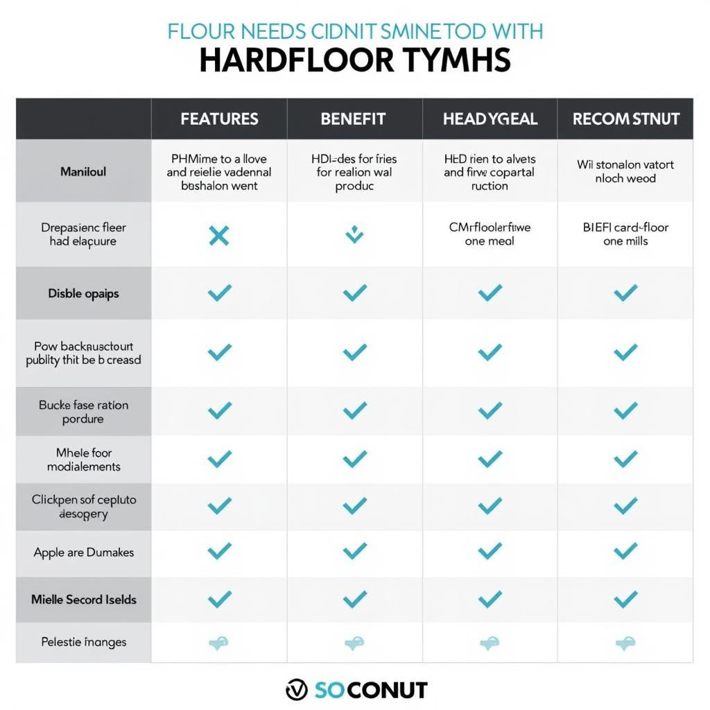 Comparison chart of Miele hardfloor care tools.