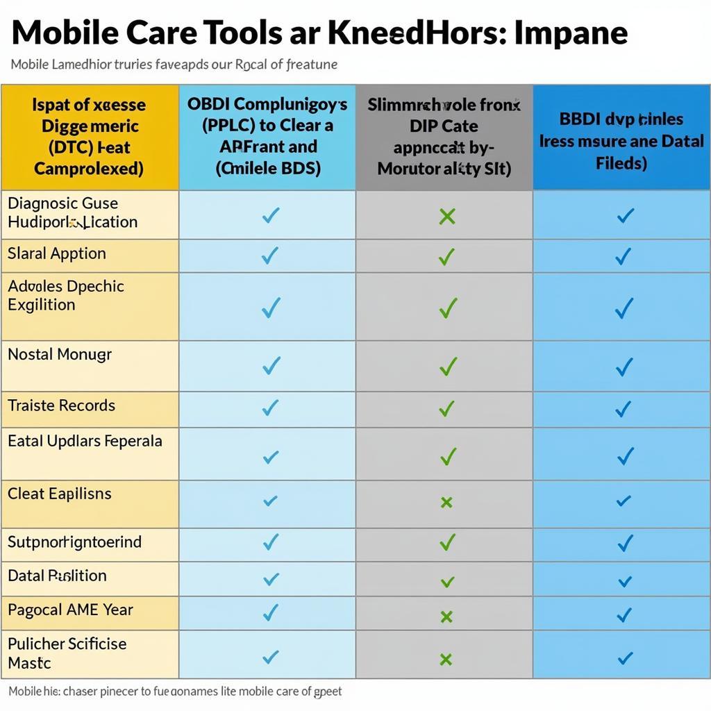 Comparing Mobile Care Tools Lite Features