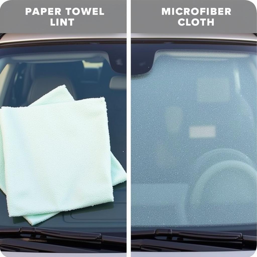 Comparing Paper Towel and Microfiber Cloth on Car Windshield