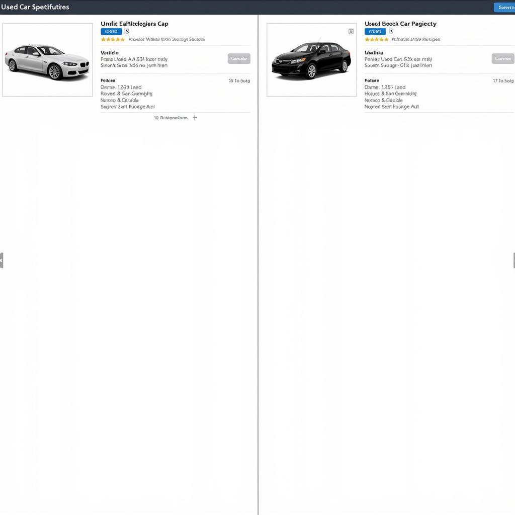 Comparing used cars using an online recommendation tool