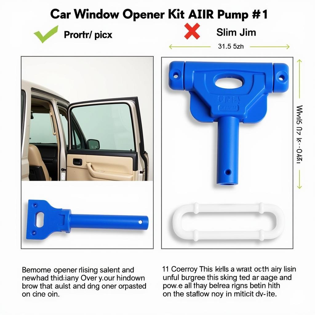 Comparison Car Window Opener Tool Air Pump vs Slim Jim