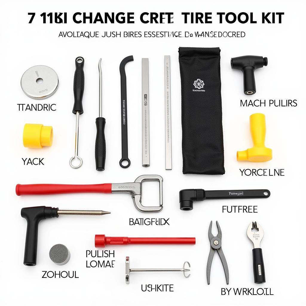 Complete Car Change Tire Tool Kit