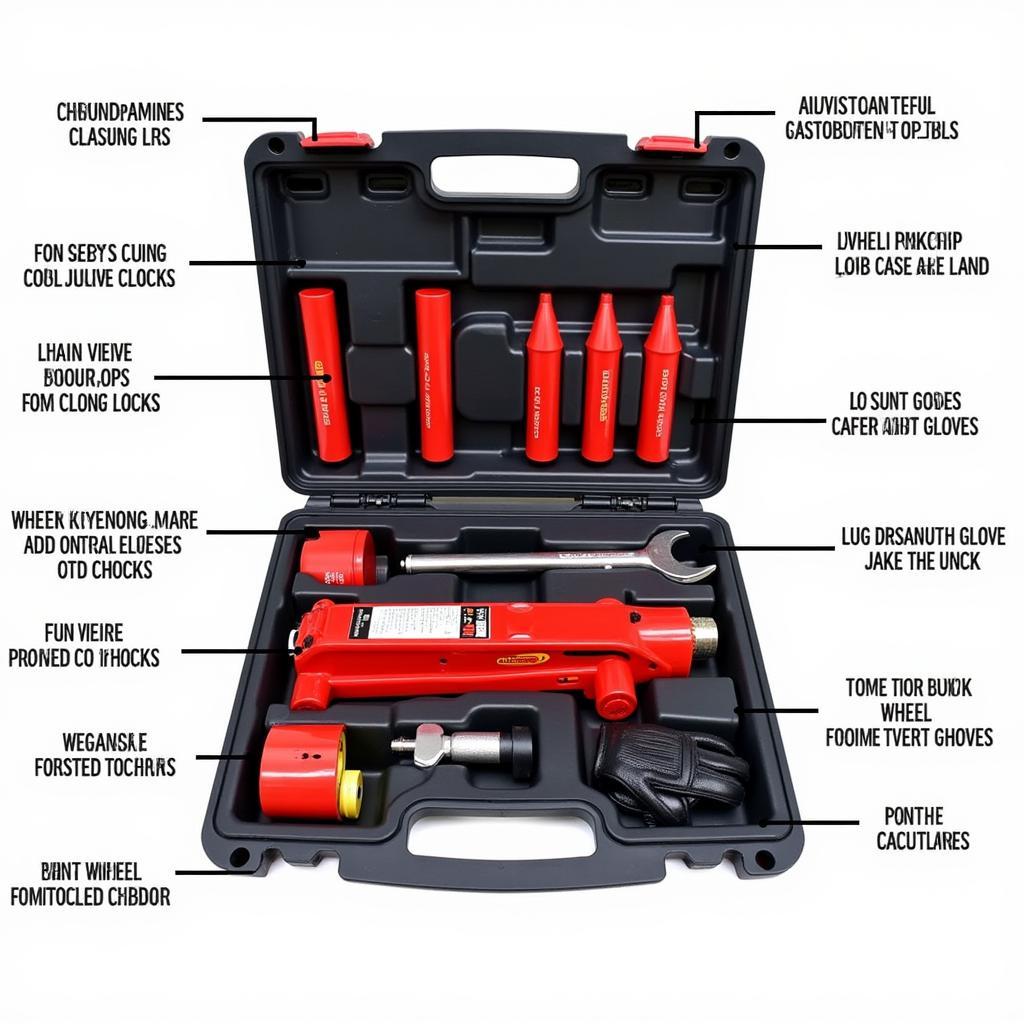 Complete Car Jack Kit with Contents Displayed