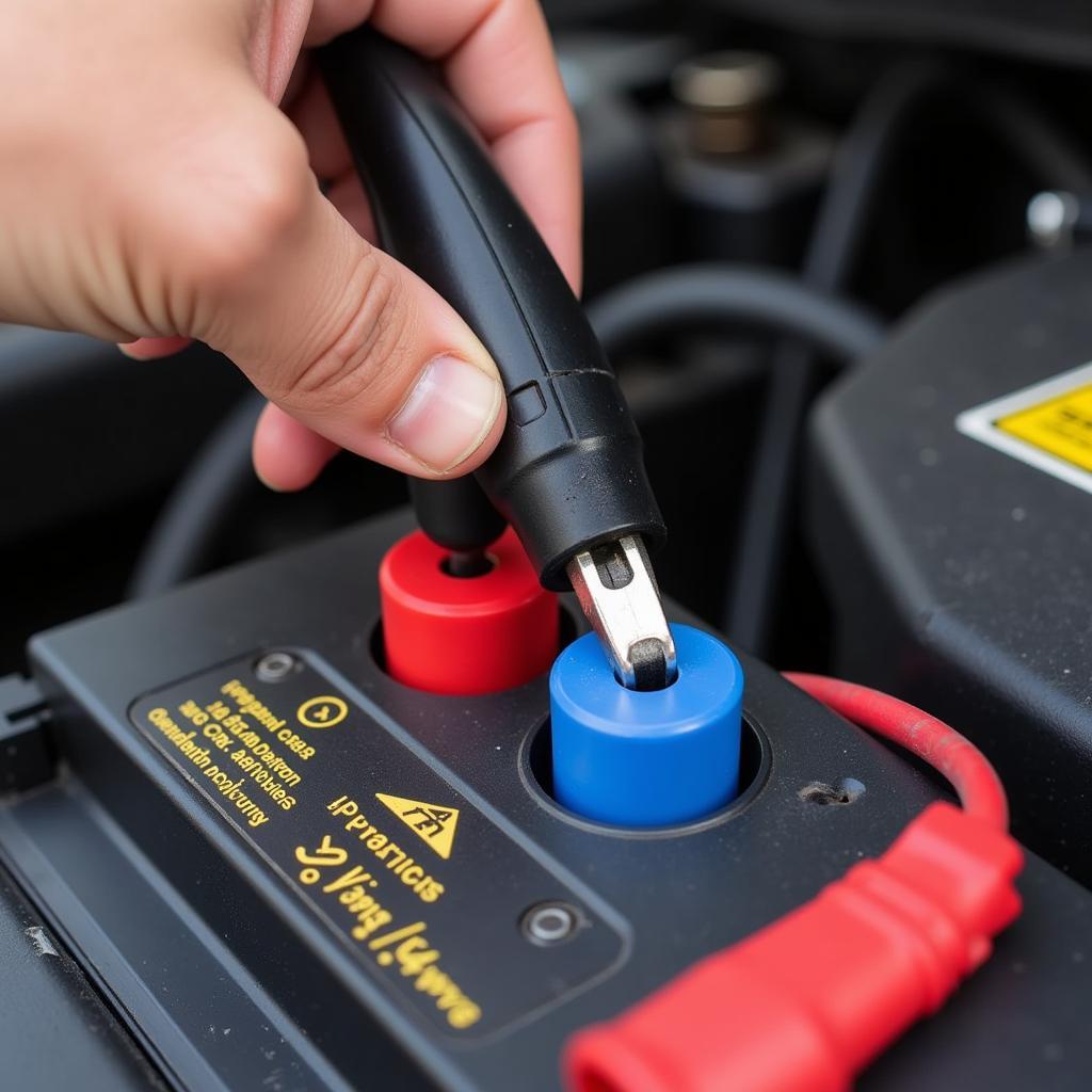 Connecting the New Car Battery