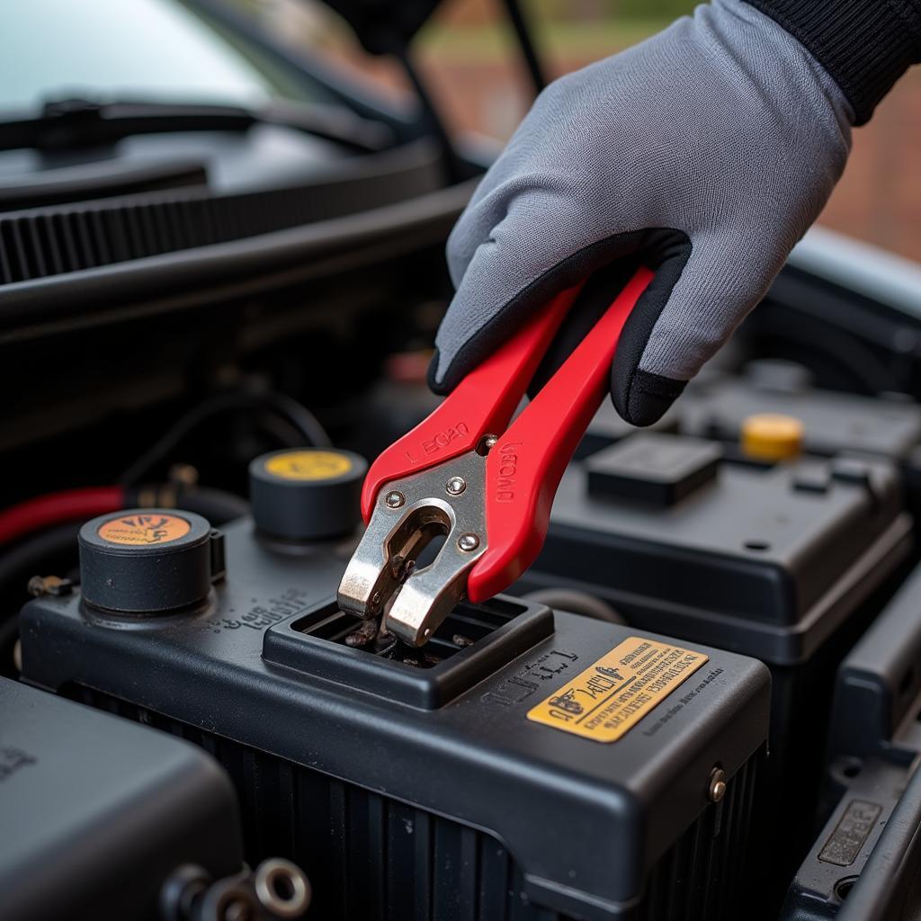 Connecting the Positive Terminal of a New Car Battery