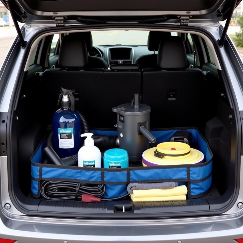 Cordless Detailing Kit in Car Trunk