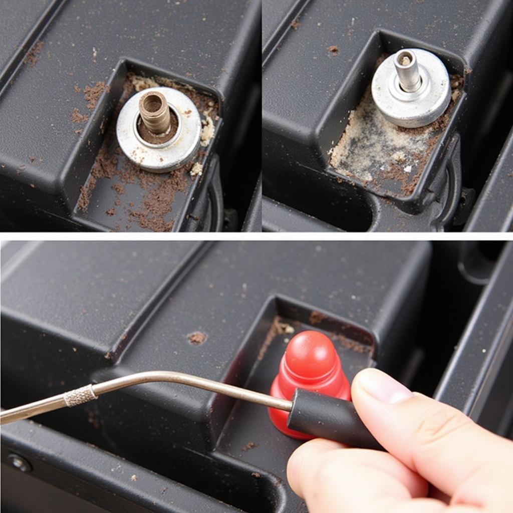 Cleaning a Corroded Car Battery Terminal