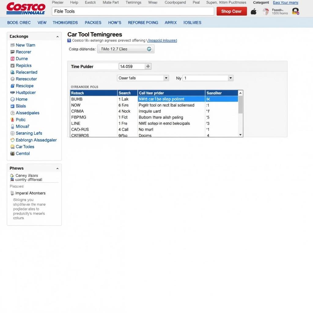 Costco Car Tool Online Search