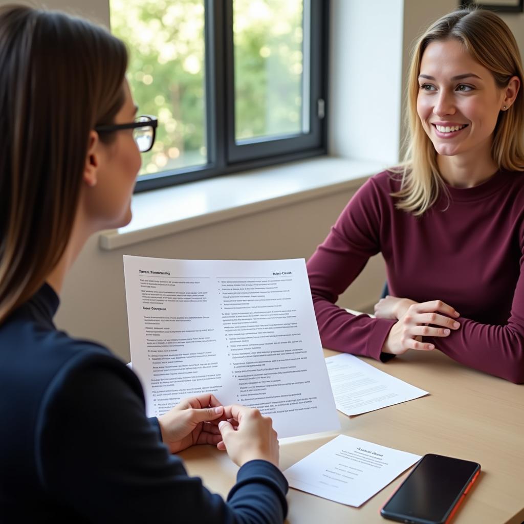 Counselor Discussing Career Assessment Results with Client