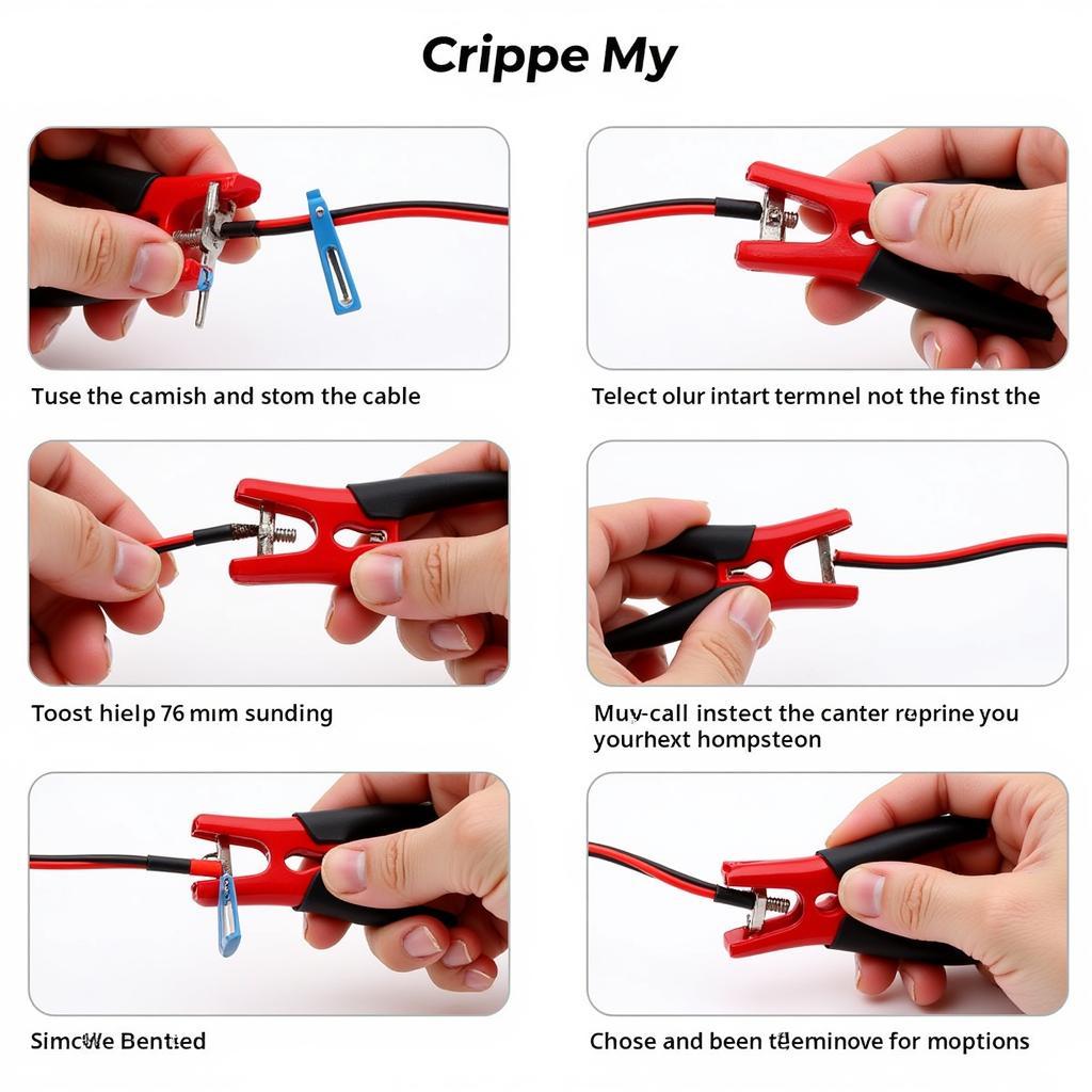 Steps for using a car battery terminal crimping tool