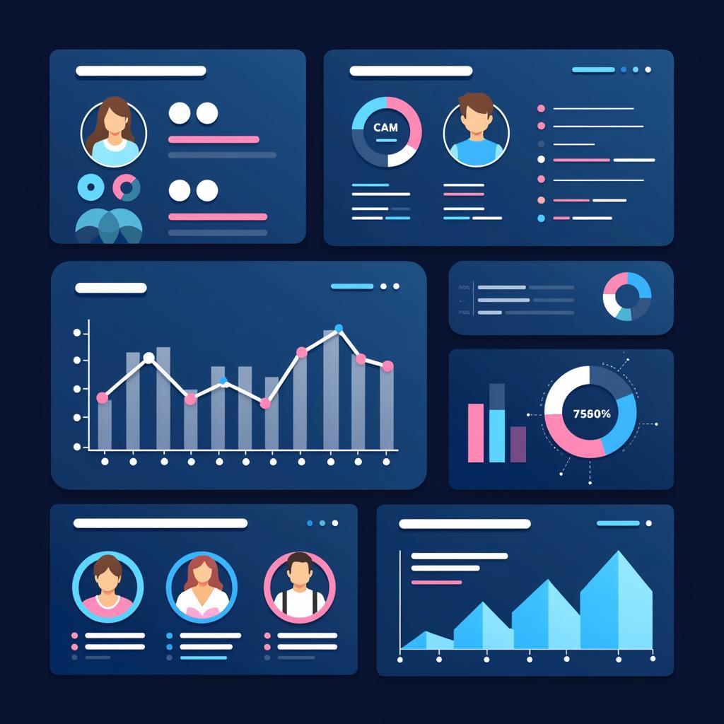 CRM System Dashboard showing customer data and analytics