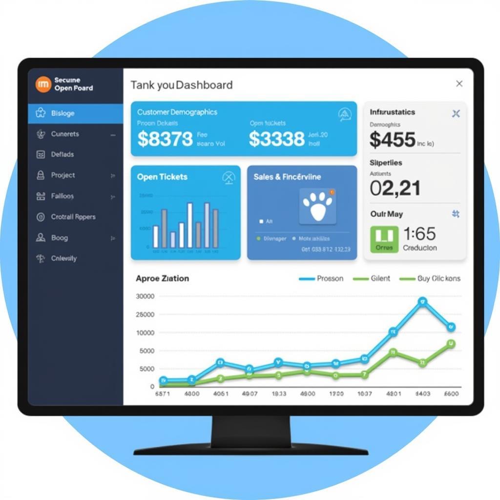 CRM System Dashboard Showing Customer Data and Interactions