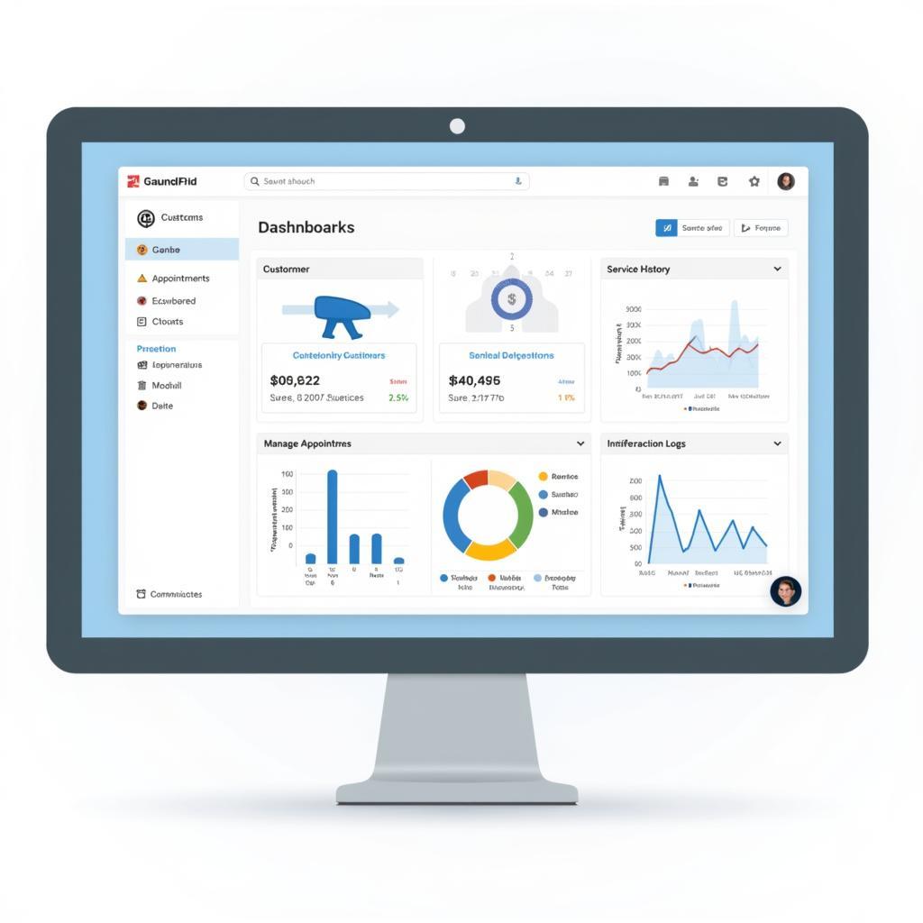 CRM System Dashboard Showing Customer Data