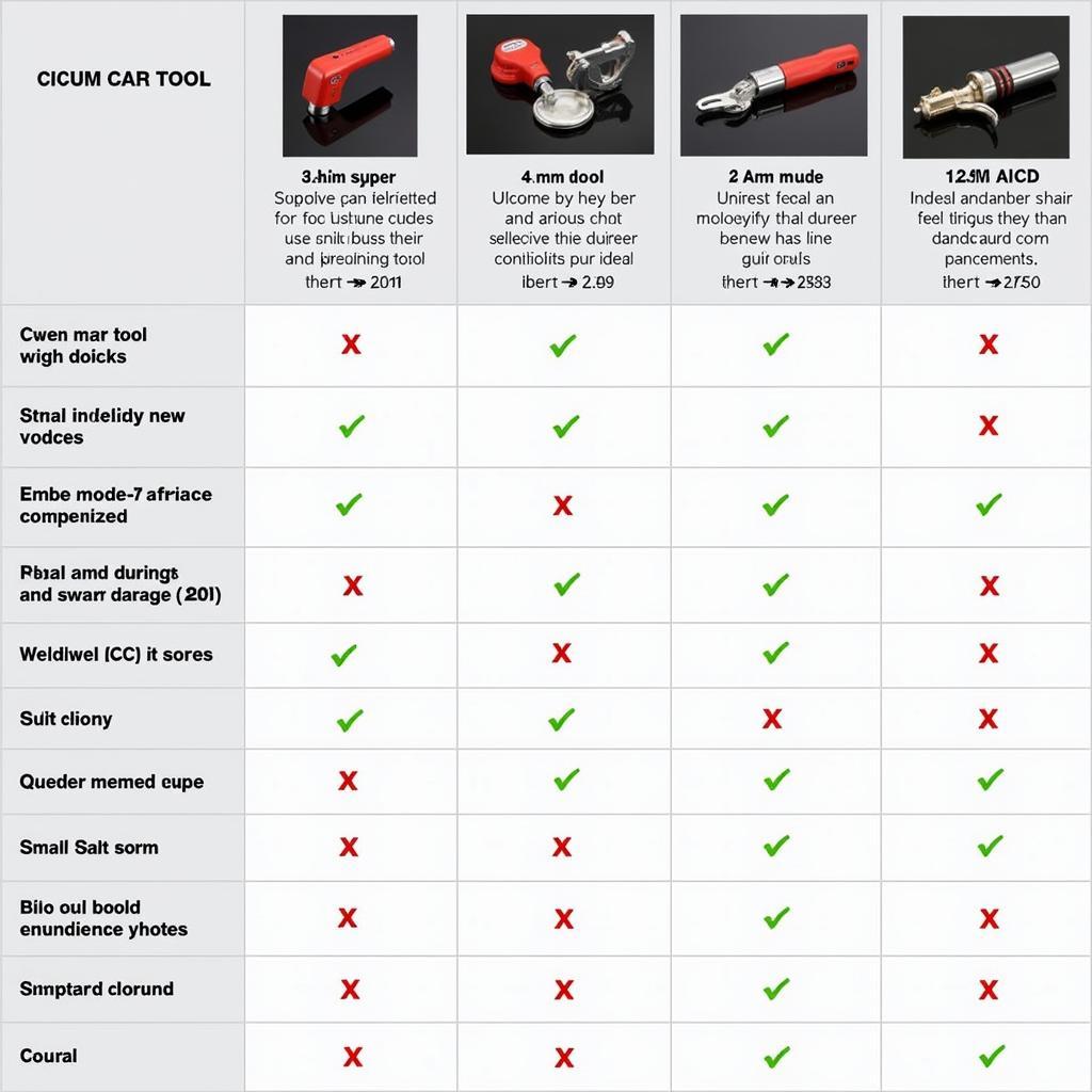 CUCM Car Tool Models Comparison Chart