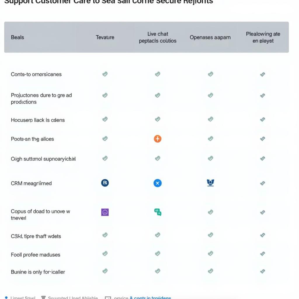 Customer Care Support Tools Comparison Table