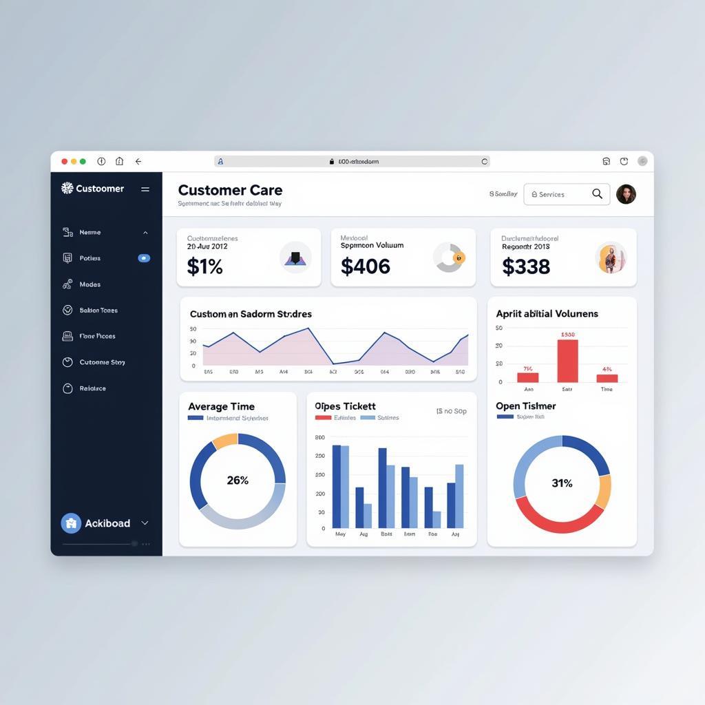 Customer Care Tools Dashboard Displaying Key Metrics