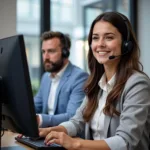 Customer Support Agent Using a Headset