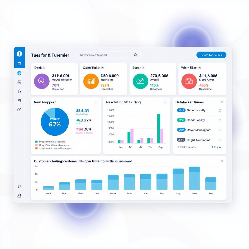 Customer Support Software Dashboard with Key Metrics and Analytics