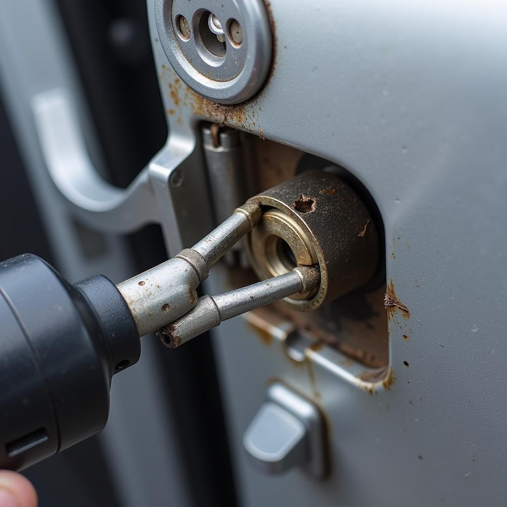 Damaged Car Door Lock