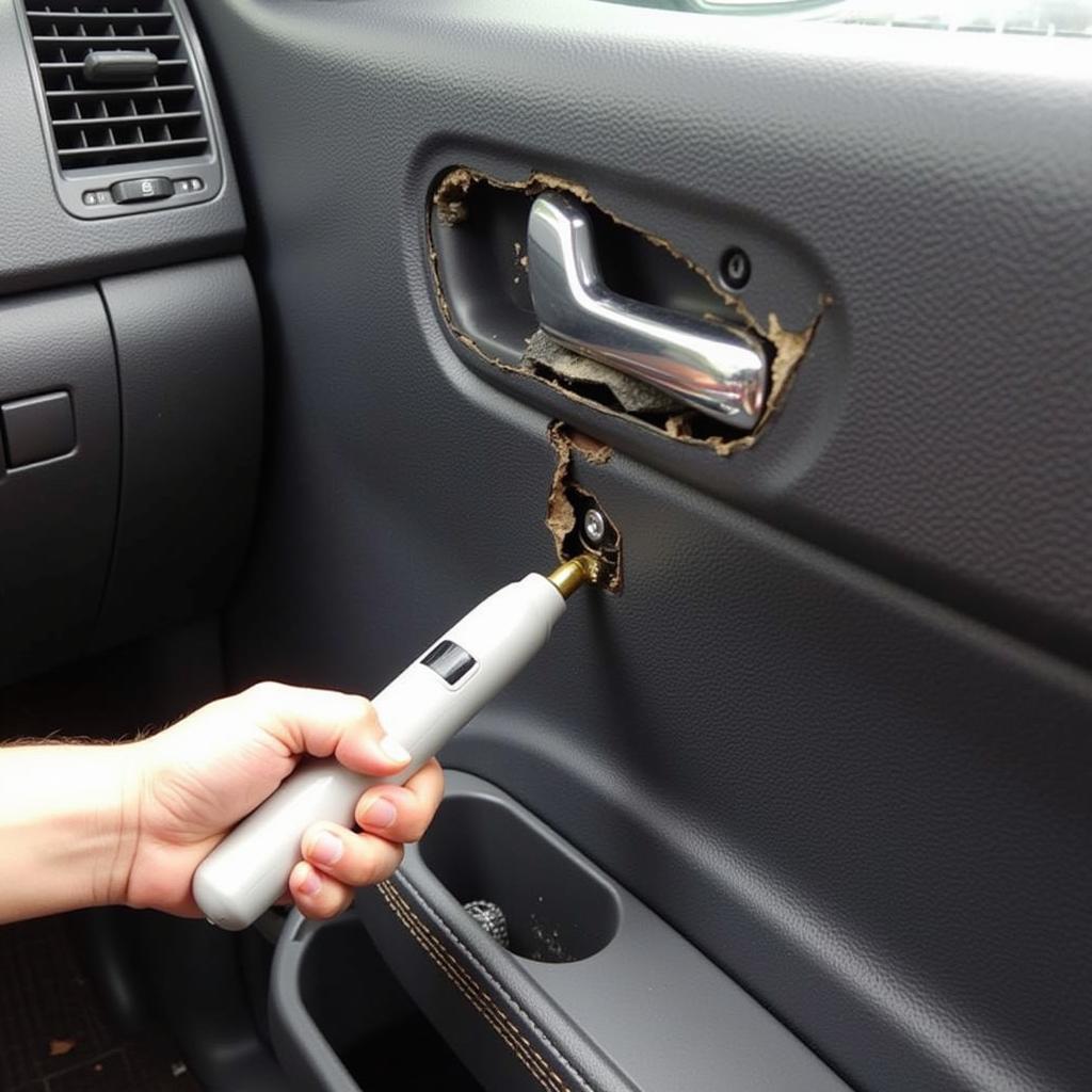 Damaged Car Interior Panel from Incorrect Pry Tool Use