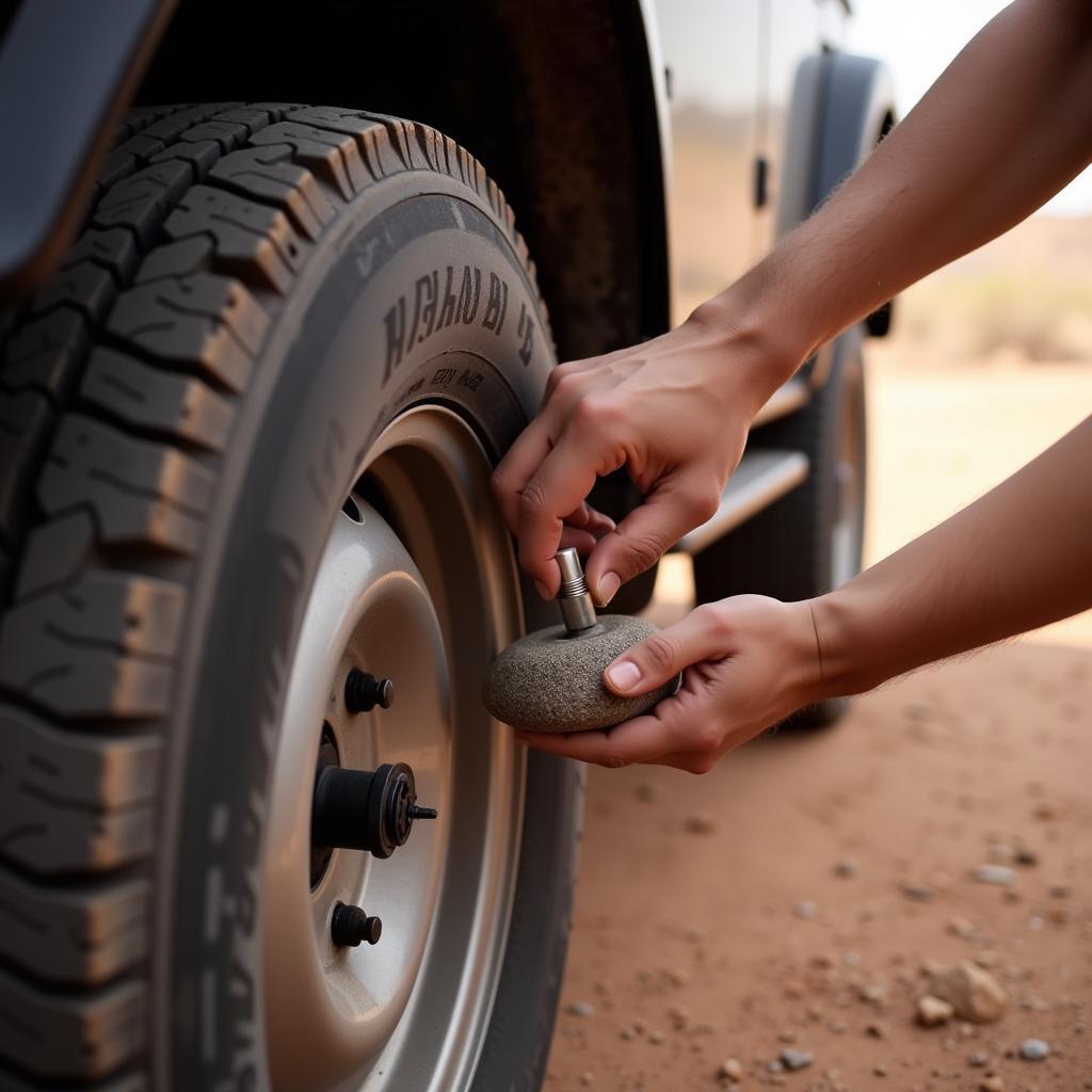 Deflating Tire Without Tool Off-Road