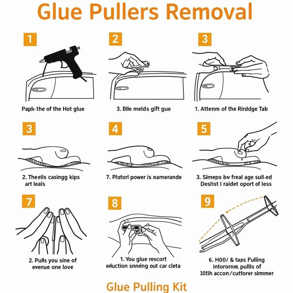 Dent removal process using a glue puller kit