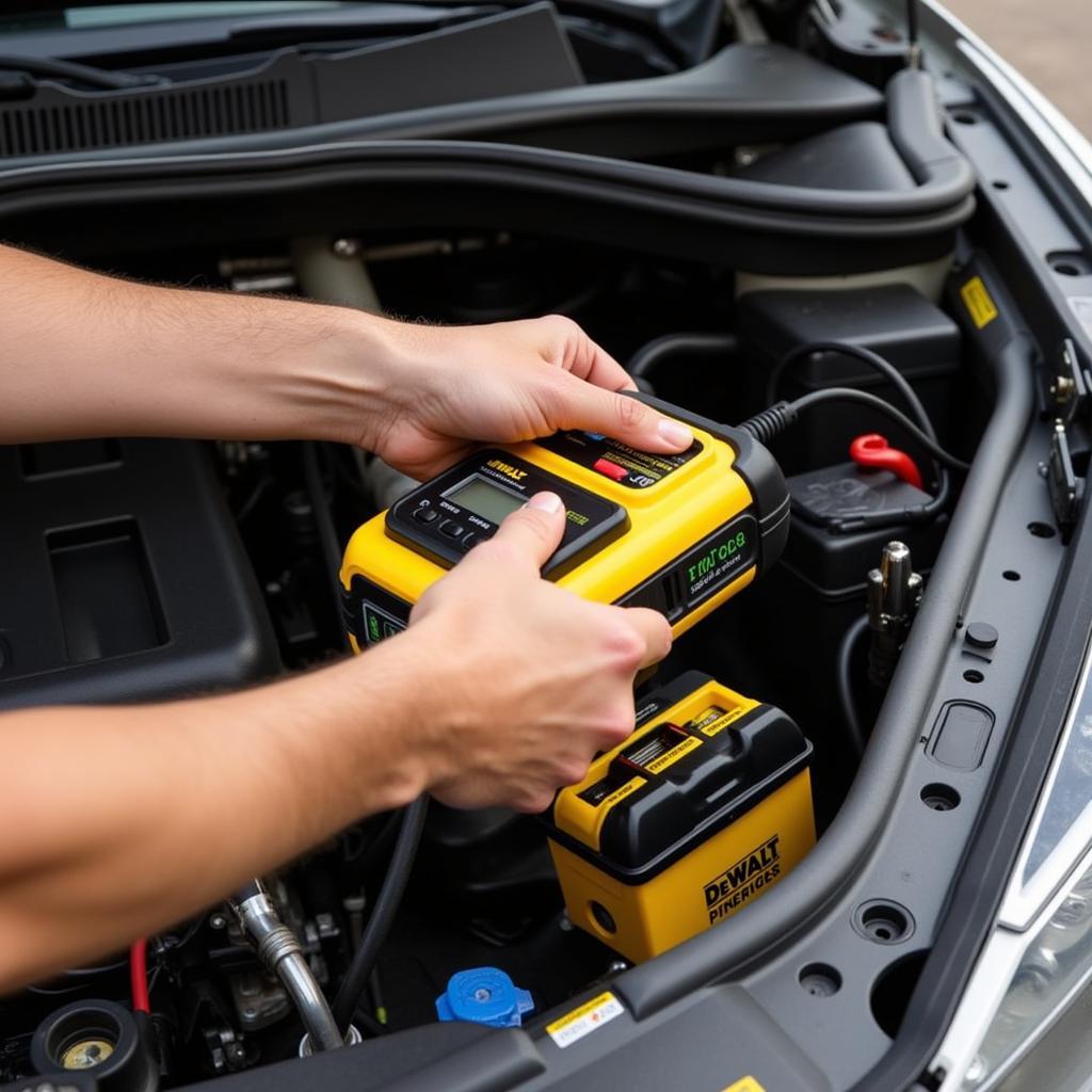 Dewalt Battery Car Charger in Action