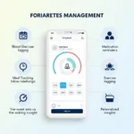 Diabetes Management Mobile App Interface