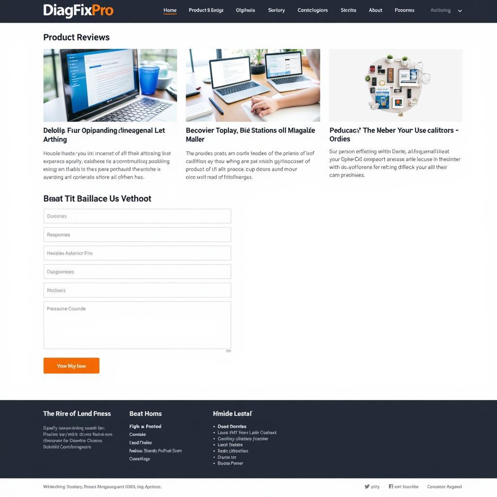 DiagFixPro website homepage with various resources and information on car diagnostic tools