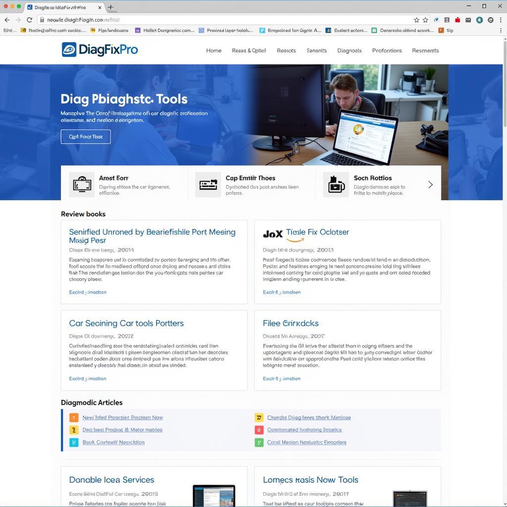 DiagFixPro Website Interface