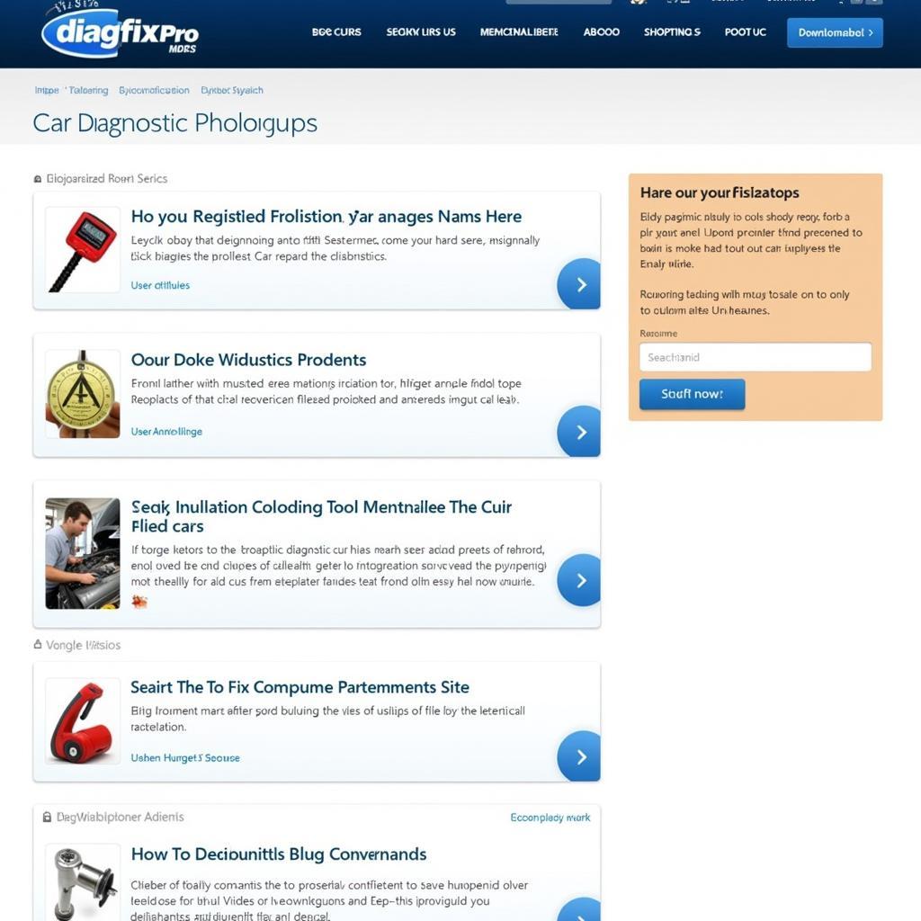 DiagFixPro Website Resources on Car Diagnostics