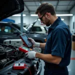 Diagnostic Tools in a Modern Car Workshop in Singapore