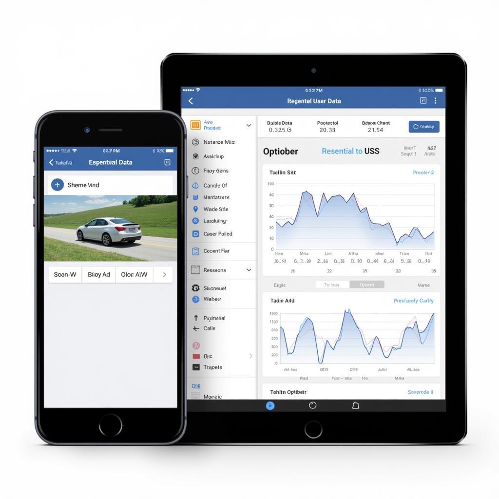 Comparison of various car scanner tool app interfaces on different mobile devices.