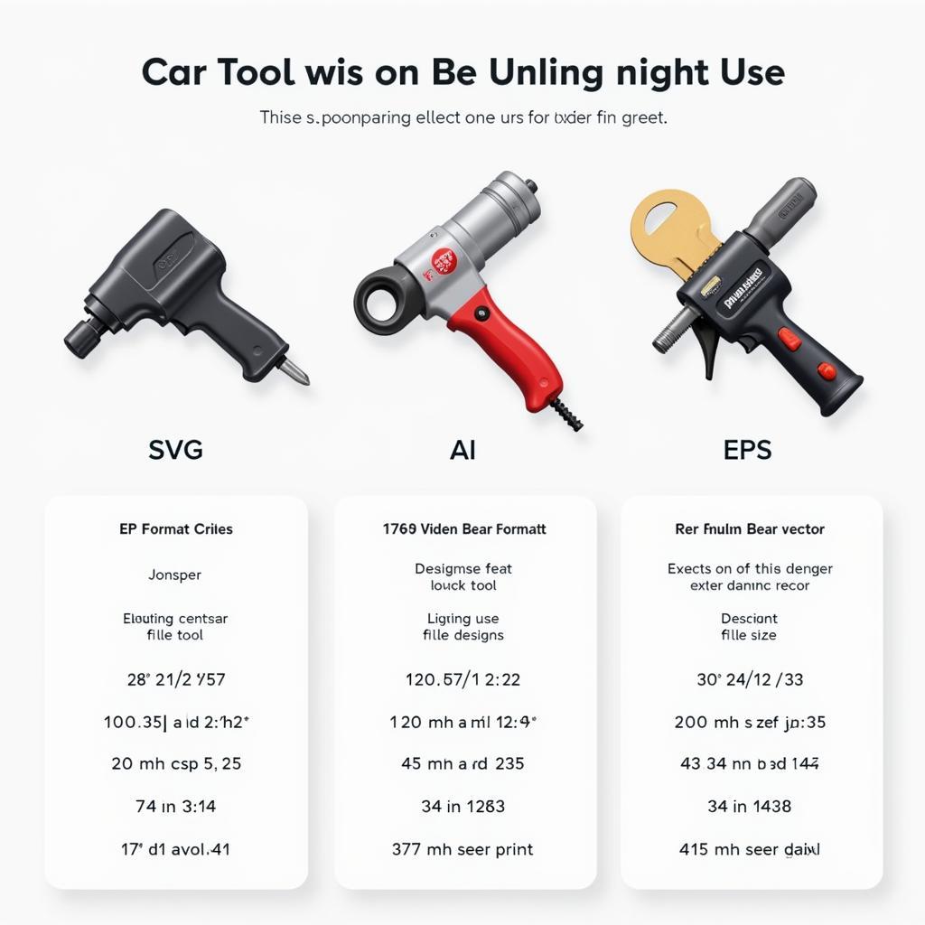 Different car tools vector file formats