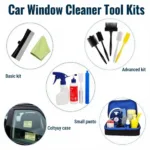 Various Car Window Cleaner Tool Kits