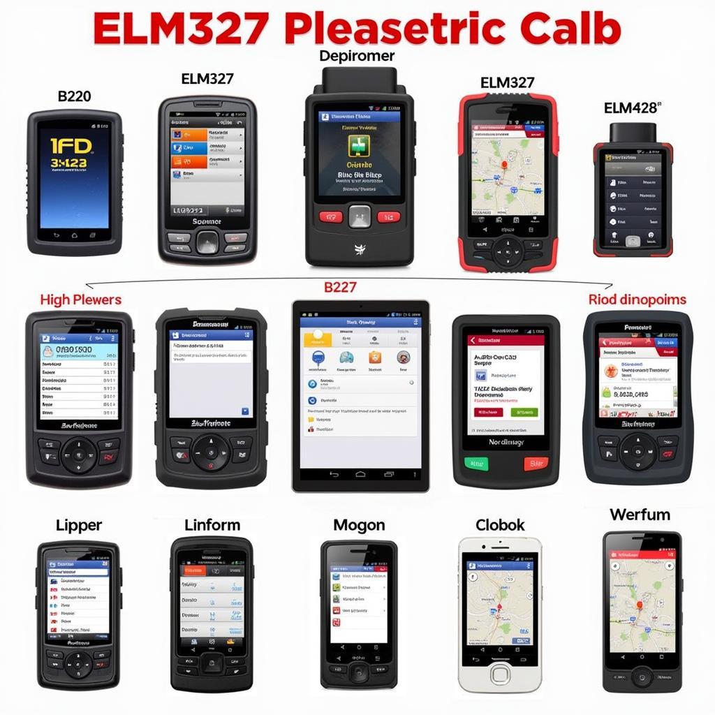 Variety of ELM327 Devices and Compatible Smartphone Apps