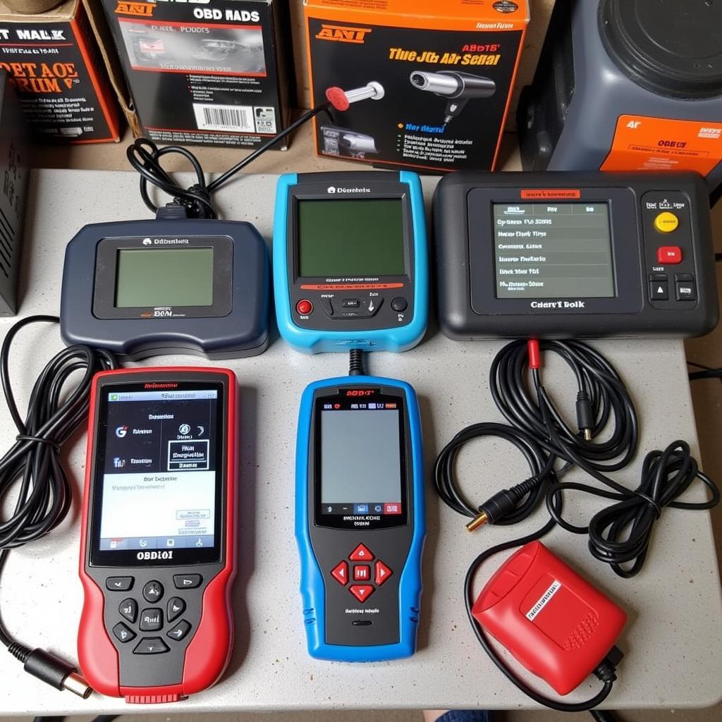 Variety of Car Diagnostic Tools Displayed