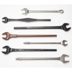 Various types of battery terminal wrenches designed for different sizes and shapes of terminals.