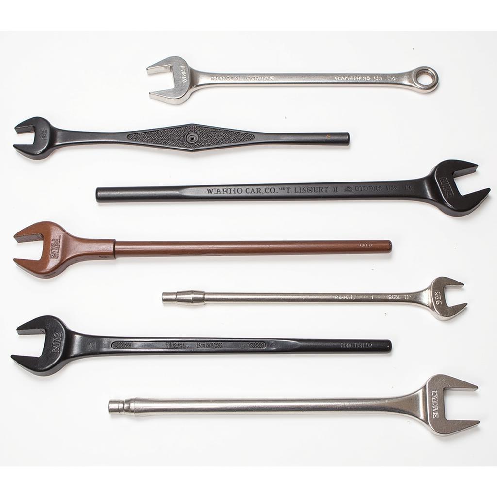 Various types of battery terminal wrenches designed for different sizes and shapes of terminals.