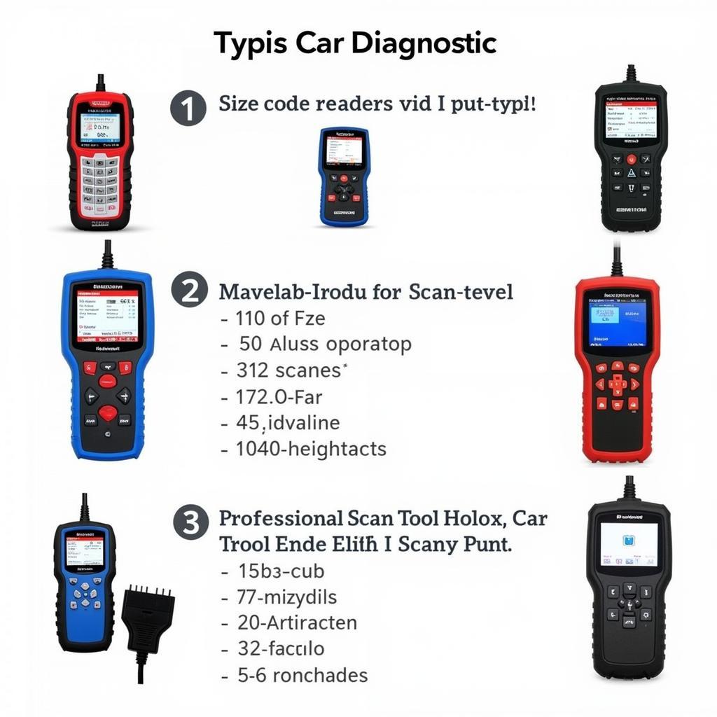 Variety of Car Diagnostic Tools