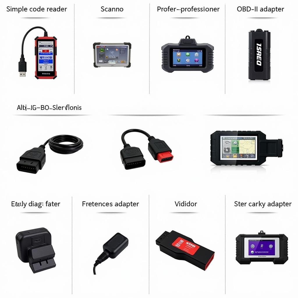 Various Car Diagnostic Tools and Adapters